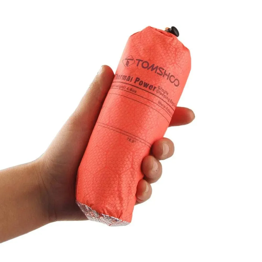 TOMSHOO Portable Warming Single Sleeping Bag Reflective Lock Temperature Outdoor Camping Travel Hiking Sleeping Bag