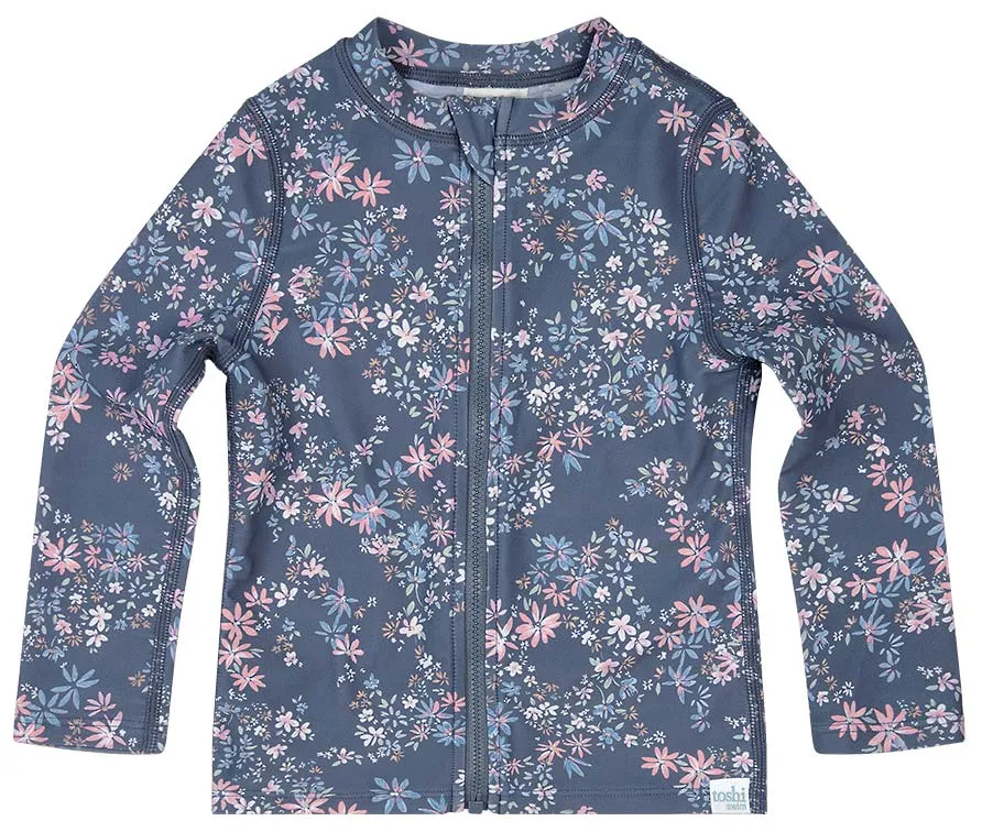Toshi Swim Kids Rashie Long Sleeve Full Zip Classic Athena Moonlight