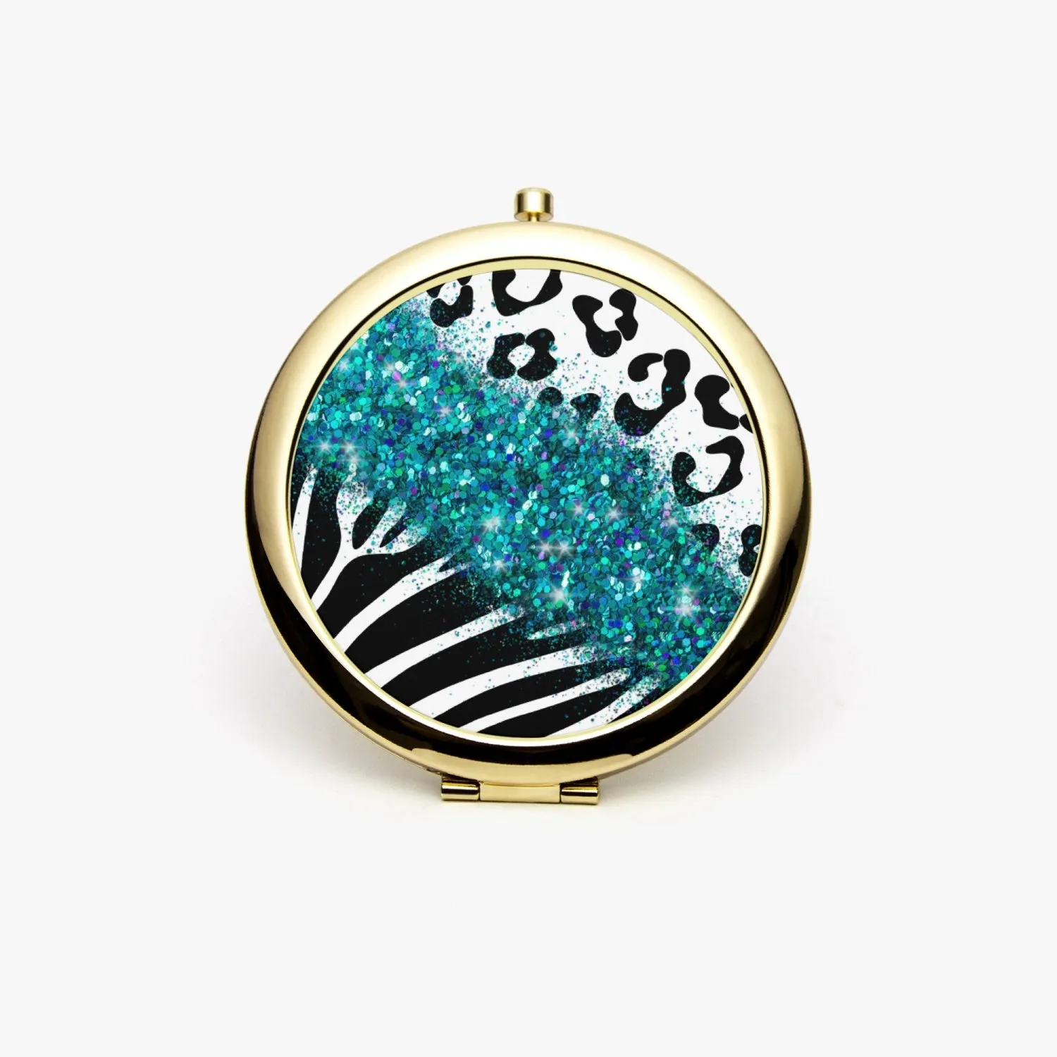 Turquoise Glitter | Compact Mirror