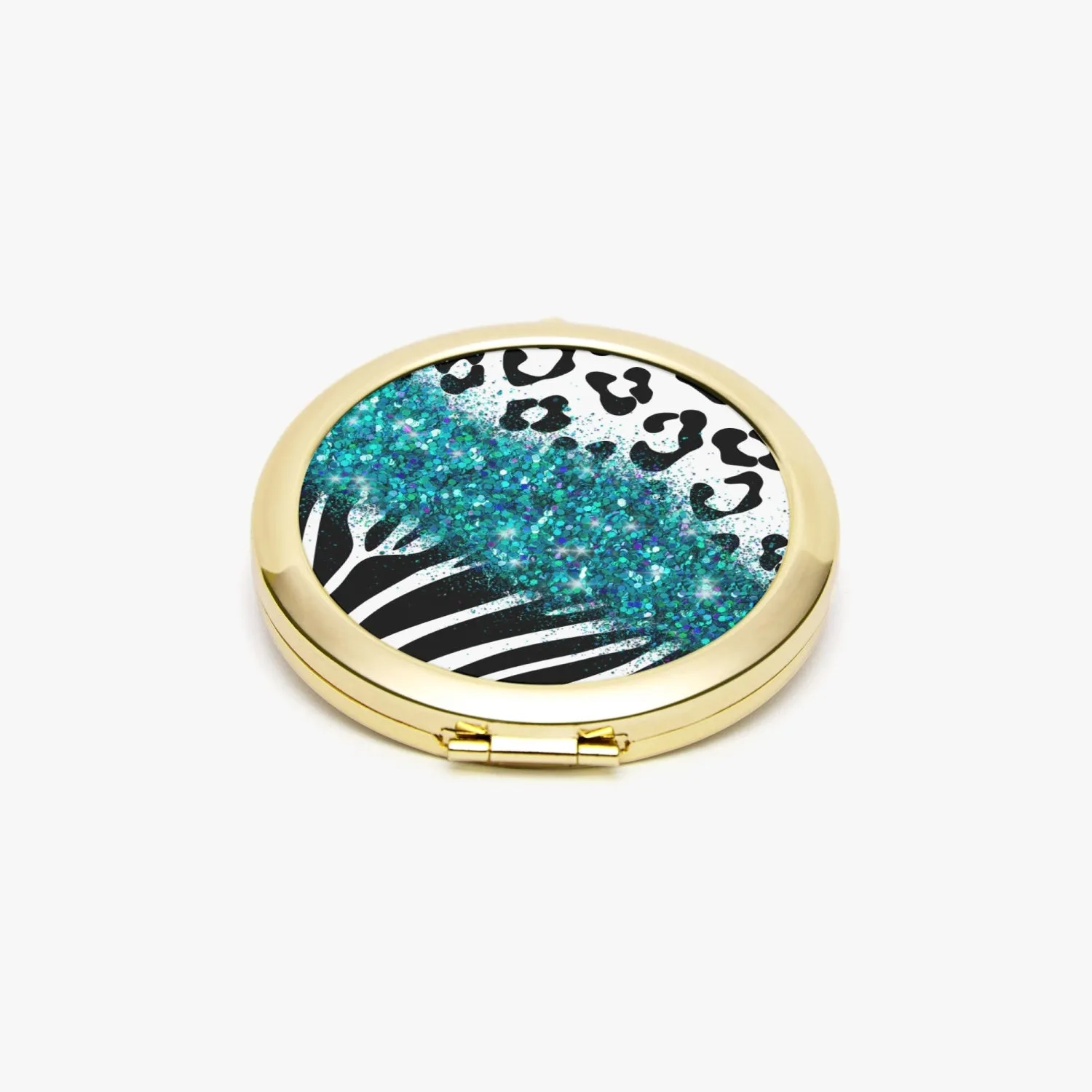 Turquoise Glitter | Compact Mirror