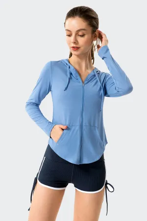 UPF 50  UV Sun Protection Full-Zip Hooded