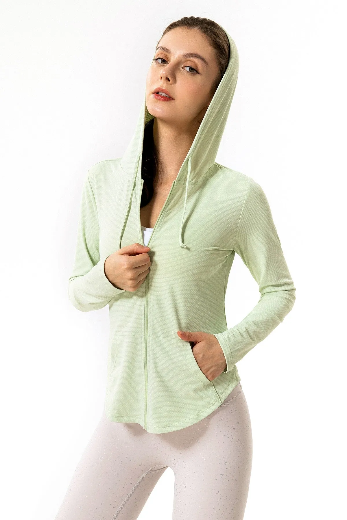 UPF 50  UV Sun Protection Full-Zip Hooded