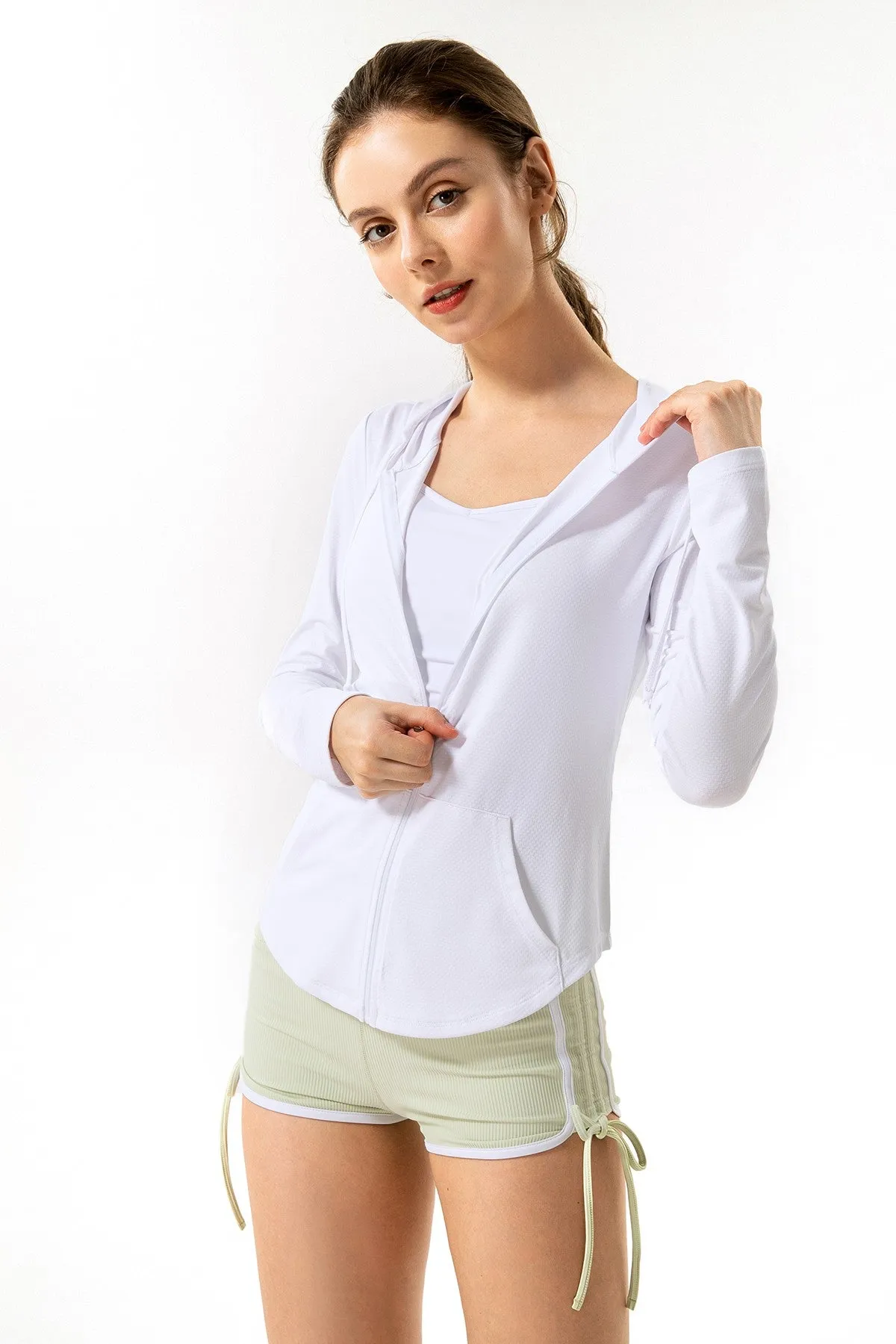 UPF 50  UV Sun Protection Full-Zip Hooded