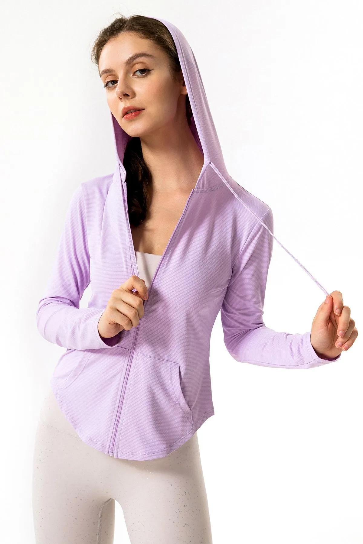 UPF 50  UV Sun Protection Full-Zip Hooded