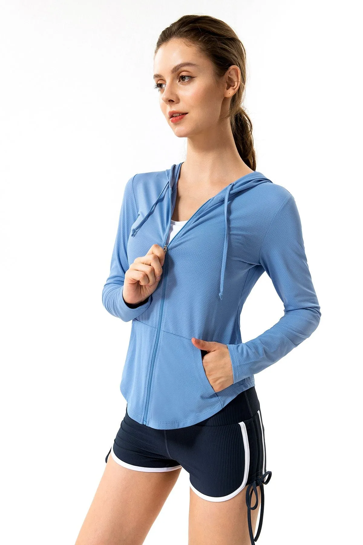 UPF 50  UV Sun Protection Full-Zip Hooded