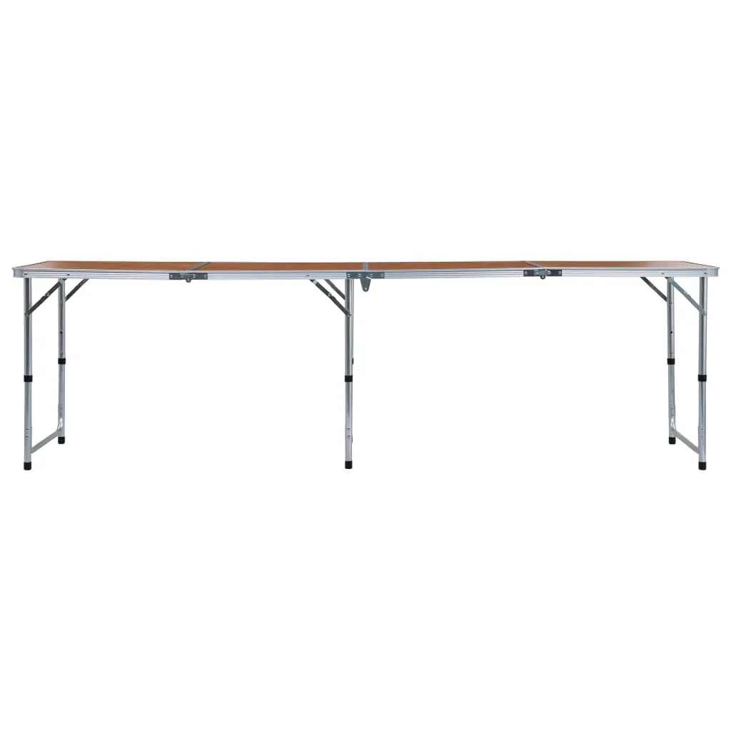 vidaXL Foldable Camping Table Aluminium 240x60 cm - Portable and Sturdy