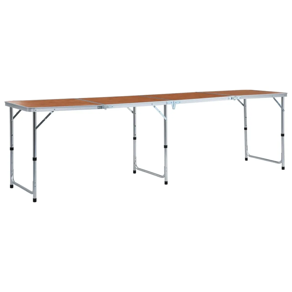 vidaXL Foldable Camping Table Aluminium 240x60 cm - Portable and Sturdy