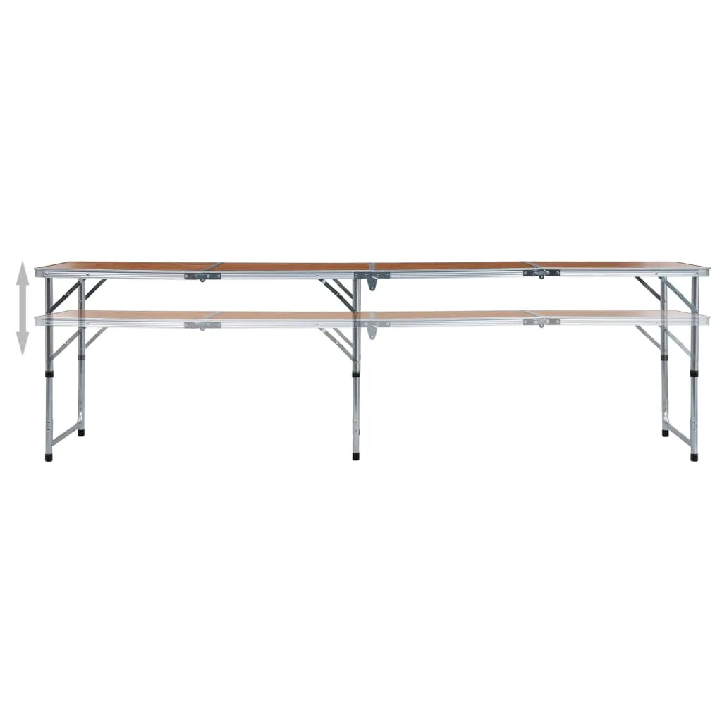 vidaXL Foldable Camping Table Aluminium 240x60 cm - Portable and Sturdy