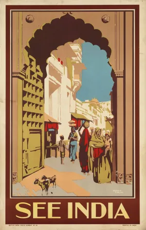 Visit India - 1930s Vintage Travel Poster - Framed Prints