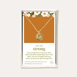 You are Strong Gold Necklace