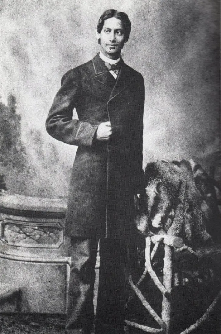 Young Rabindranath Tagore in England  1879 - Vintage Photograph - Canvas Prints