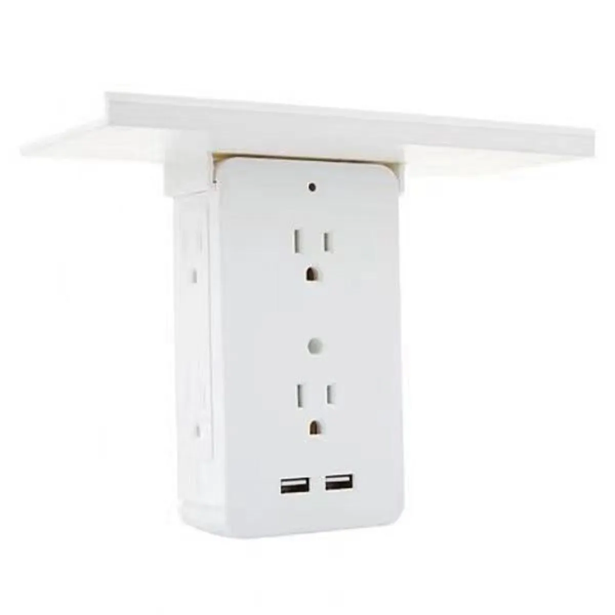 Zunammy Socket Shelf Space Saving Power Strip Multi