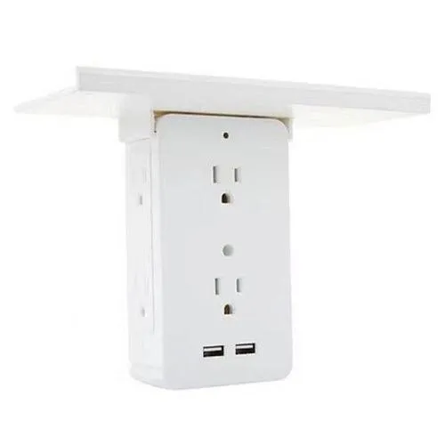 Zunammy Socket Shelf Space Saving Power Strip Multi
